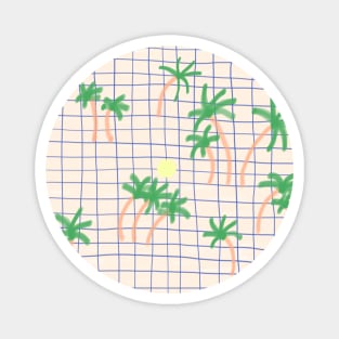 Tropical Palm Grid Magnet